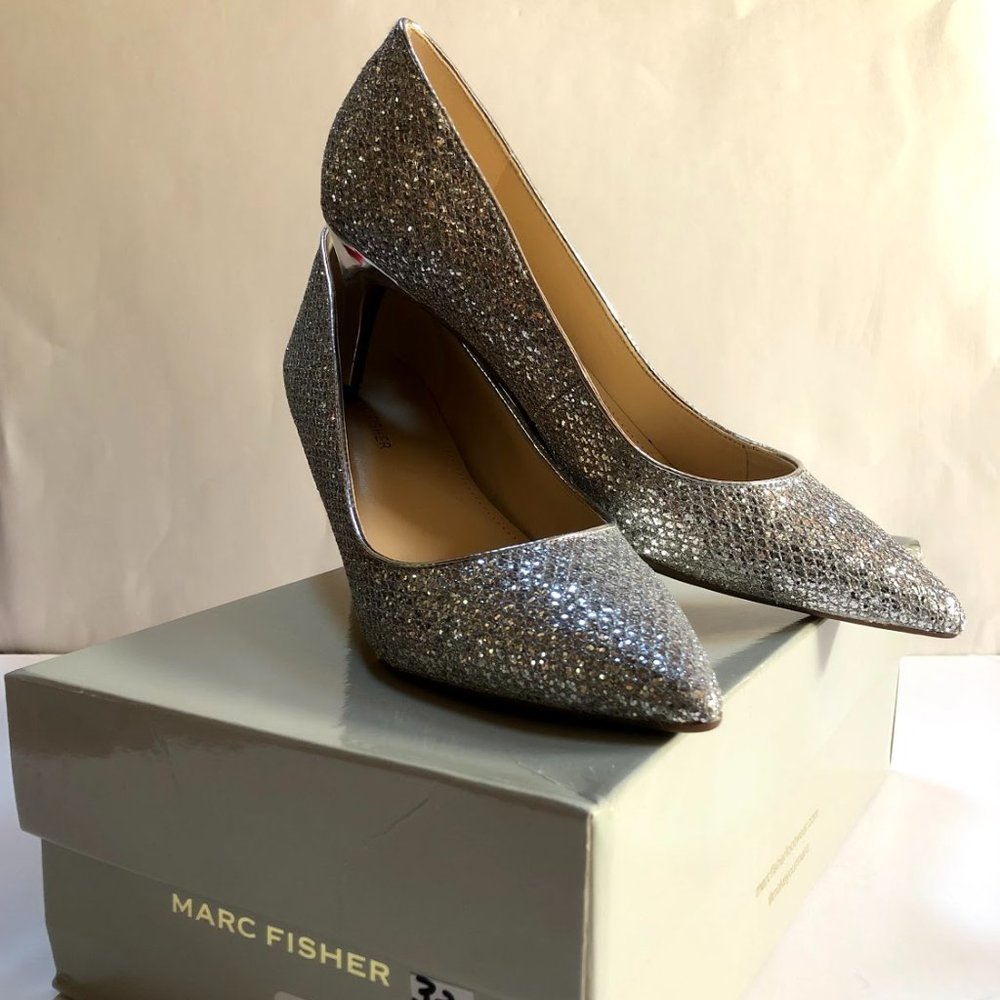 Marc Fisher Milee Heels - Silver Texture